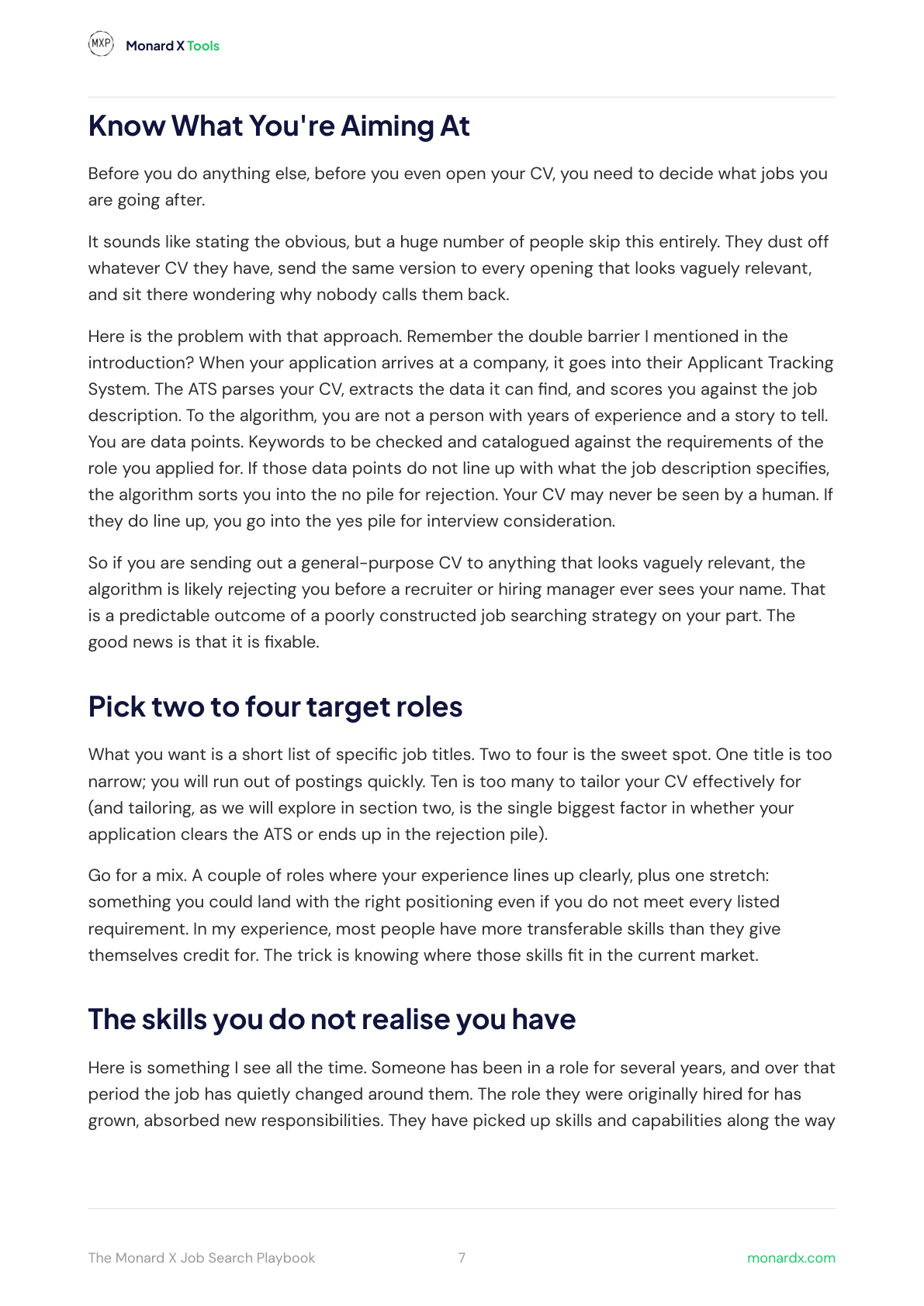 Section One - Know what you are aiming at